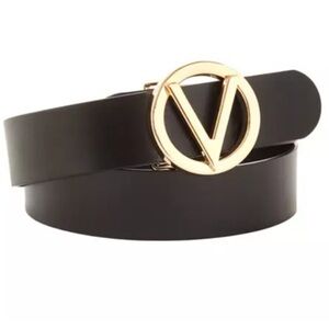 Valentino by Mario Valentino Black Leather Giusy Soave Belt Size M